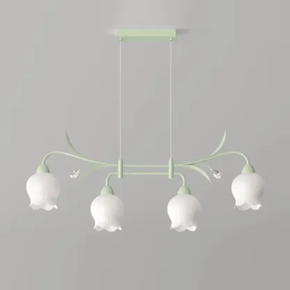 Modern Large Green Glass Bell Pendant Lights for Kitchen Image - 7