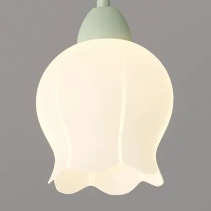 Modern Large Green Glass Bell Pendant Lights for Kitchen Image - 8