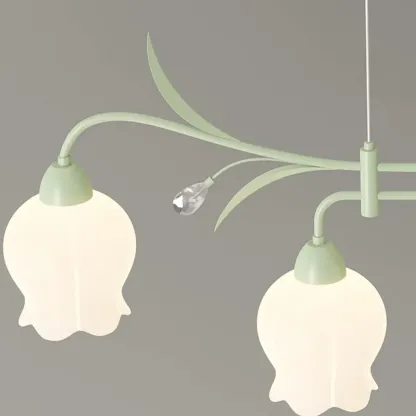 Modern Large Green Glass Bell Pendant Lights for Kitchen Image - 9