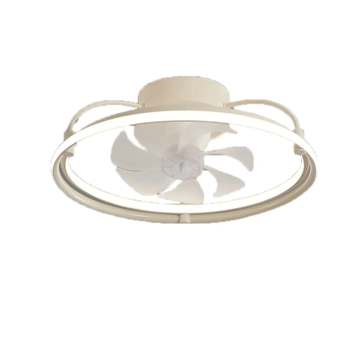 22.5-Inch Simple White Flush Mount Ceiling Fan with Light Remote