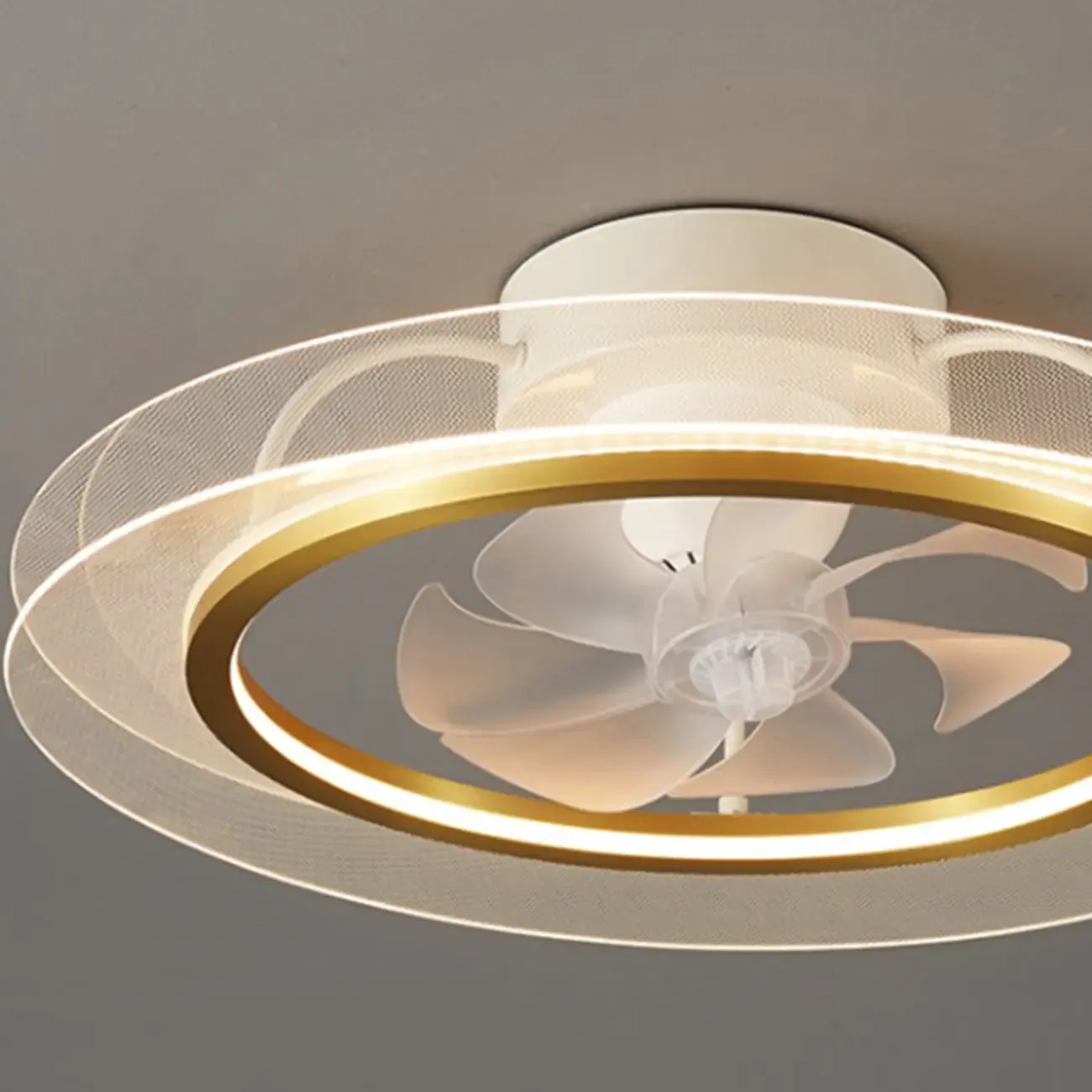 22.5-Inch Simple White Flush Mount Ceiling Fan with Light Remote