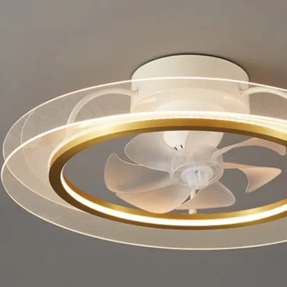 22.5-Inch Simple White Flush Mount Ceiling Fan with Light Remote
