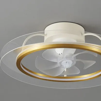 22.5-Inch Simple White Flush Mount Ceiling Fan with Light Remote