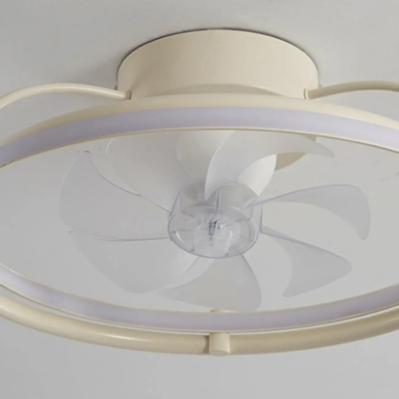 22.5-Inch Simple White Flush Mount Ceiling Fan with Light Remote