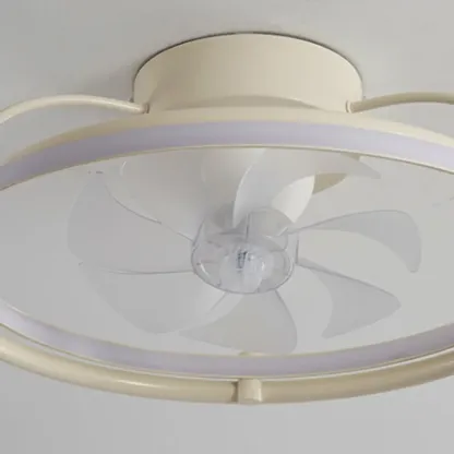 22.5-Inch Simple White Flush Mount Ceiling Fan with Light Remote