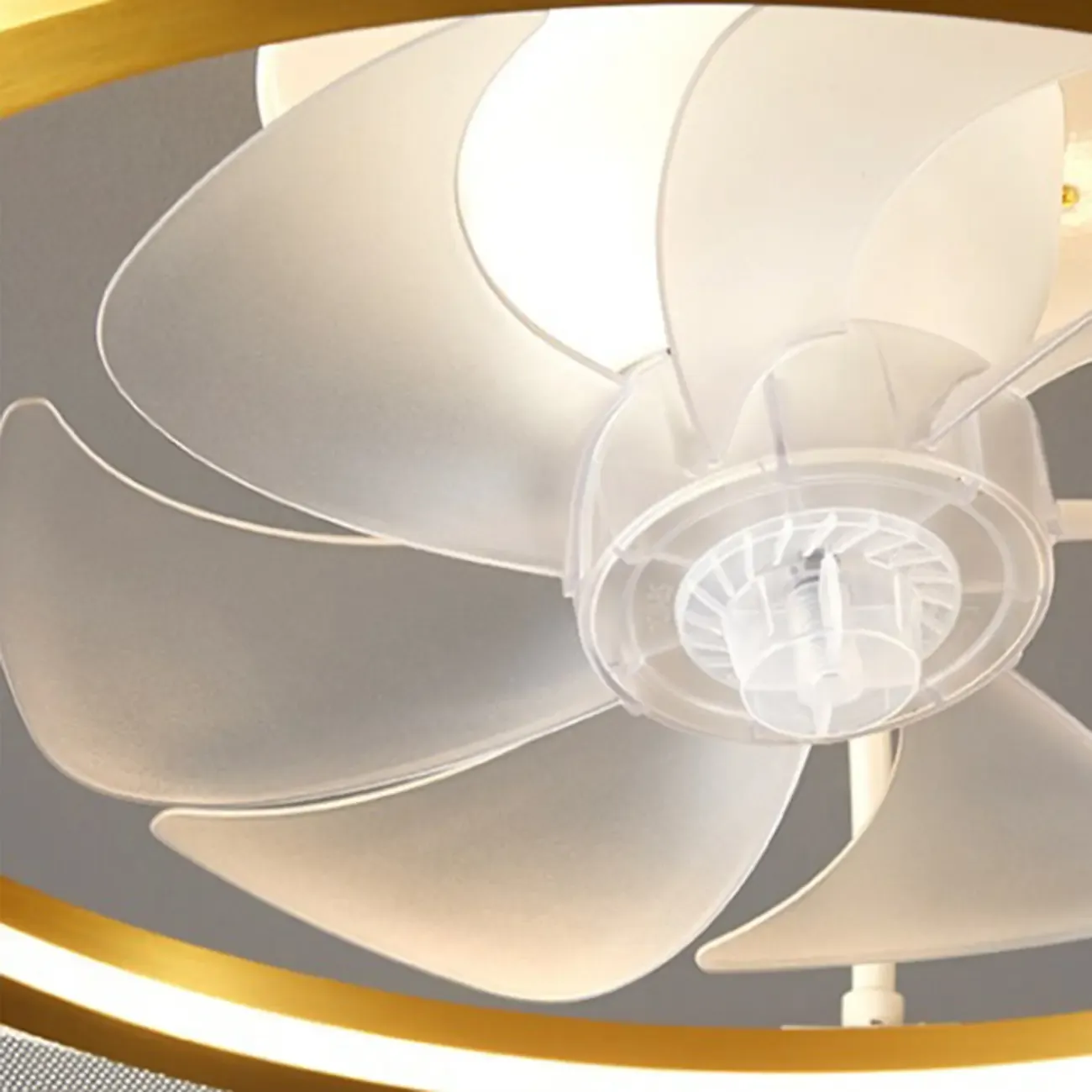 22.5-Inch Simple White Flush Mount Ceiling Fan with Light Remote