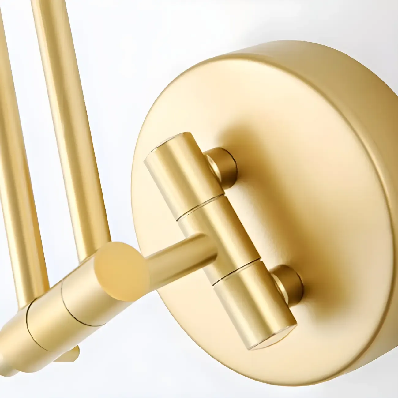 Modern Gold Adjustable Swing Arm Wall Light with White Shade Image - 8