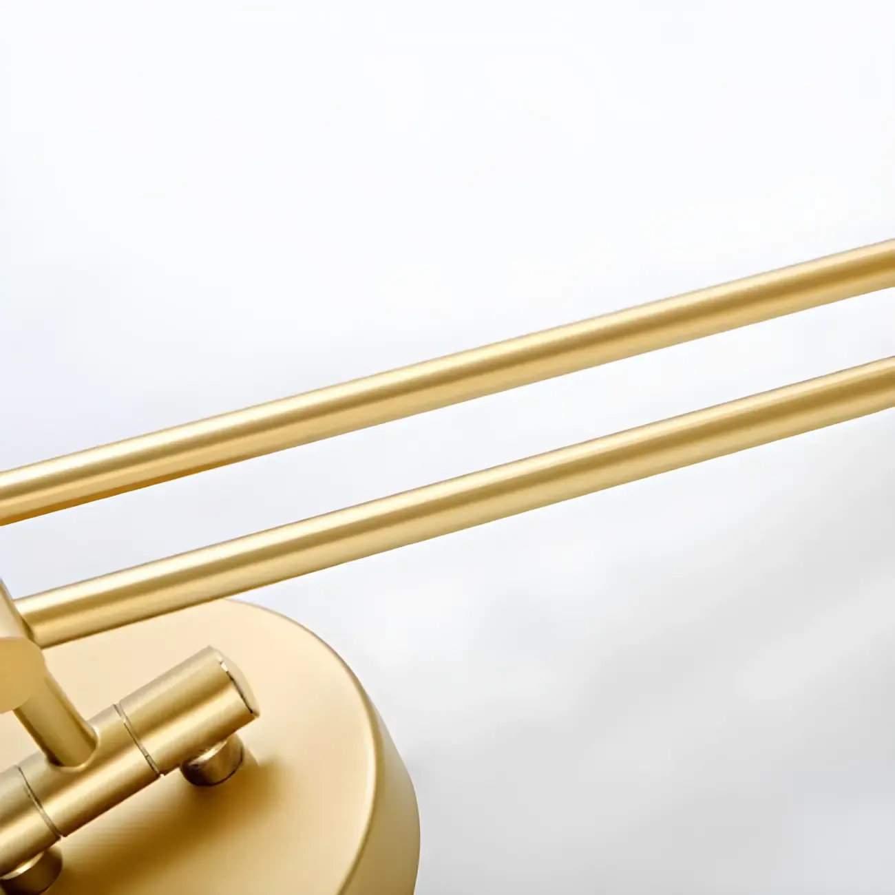 Modern Gold Adjustable Swing Arm Wall Light with White Shade Image - 9