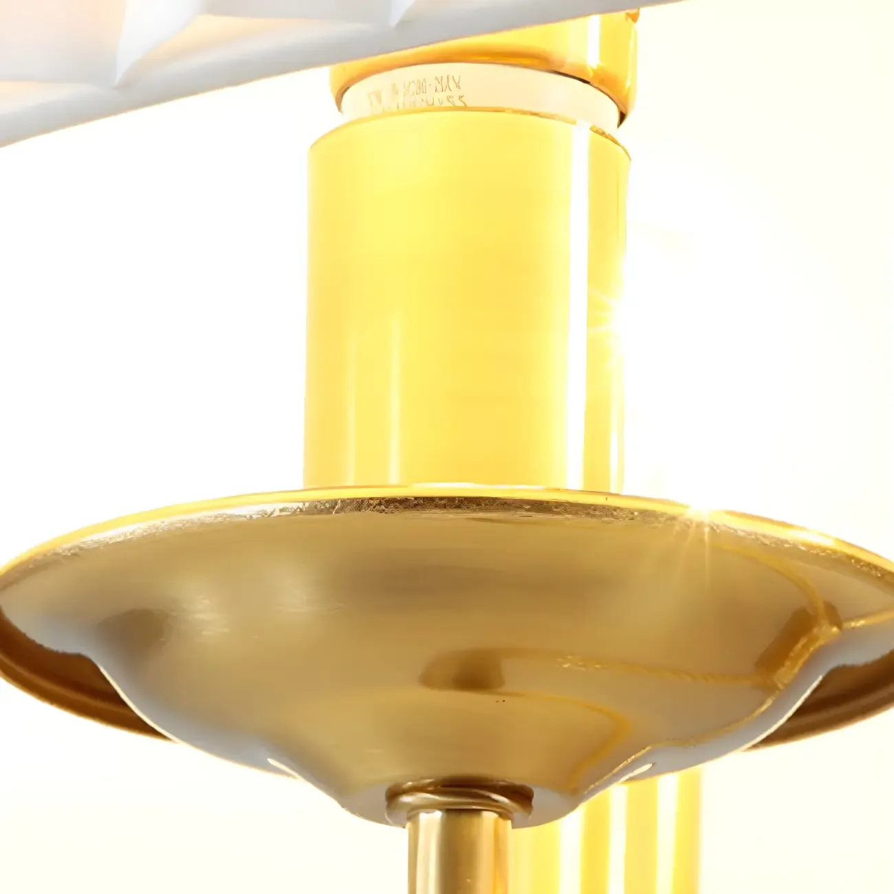 Gold Drum Metal Modern Chic Pleated Chandelier Light Image - 9