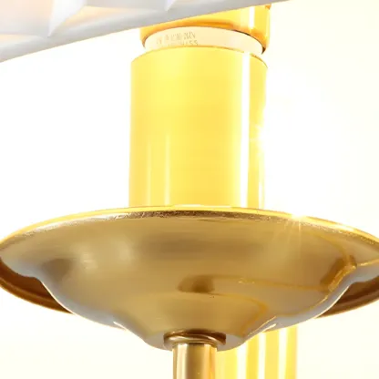 Gold Drum Metal Modern Chic Pleated Chandelier Light Image - 9