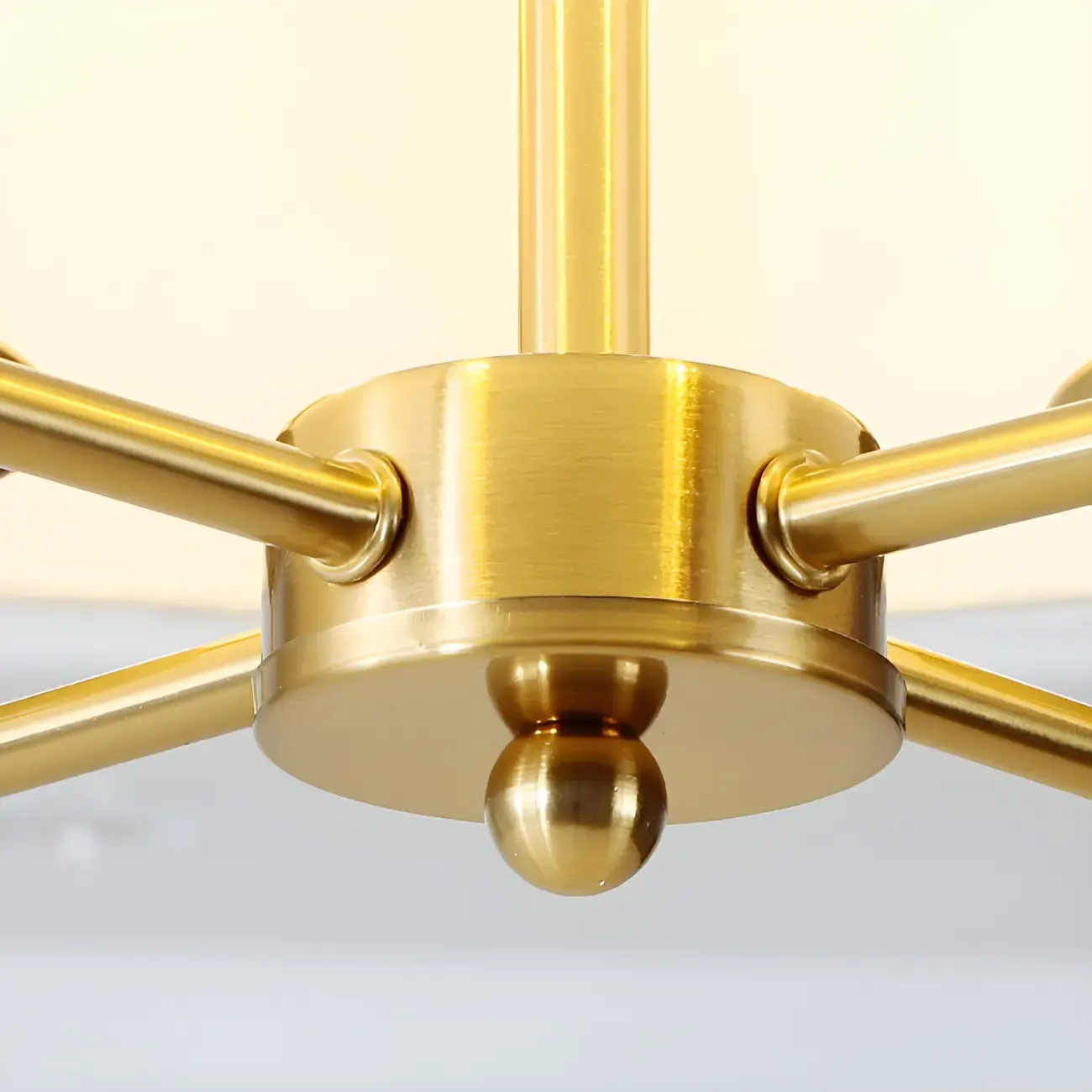 Gold Drum Metal Modern Chic Pleated Chandelier Light Image - 6