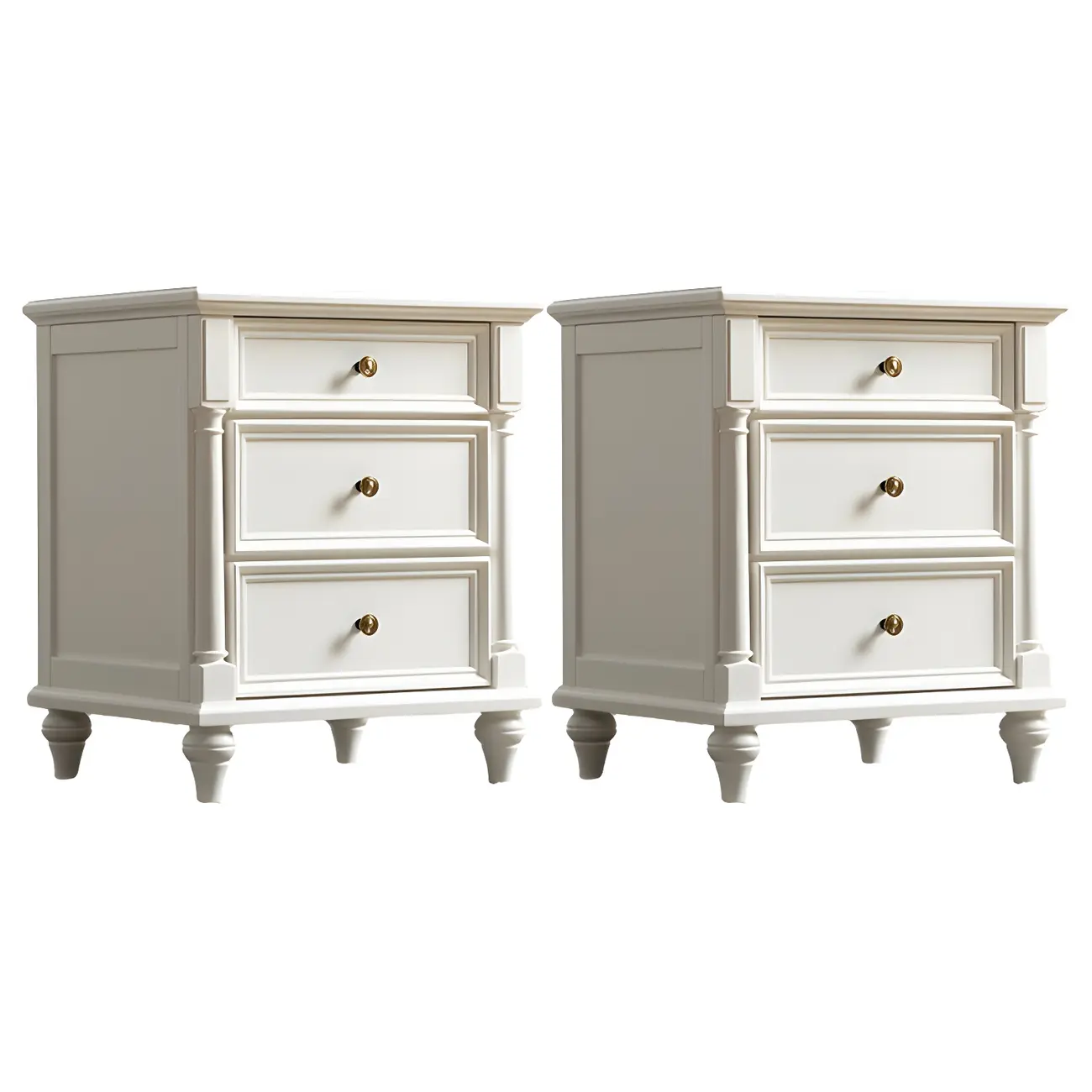 Traditional Ash Wood Nut-Brown 3-Drawer Bedroom Nightstand Image - 14 | homeyfad