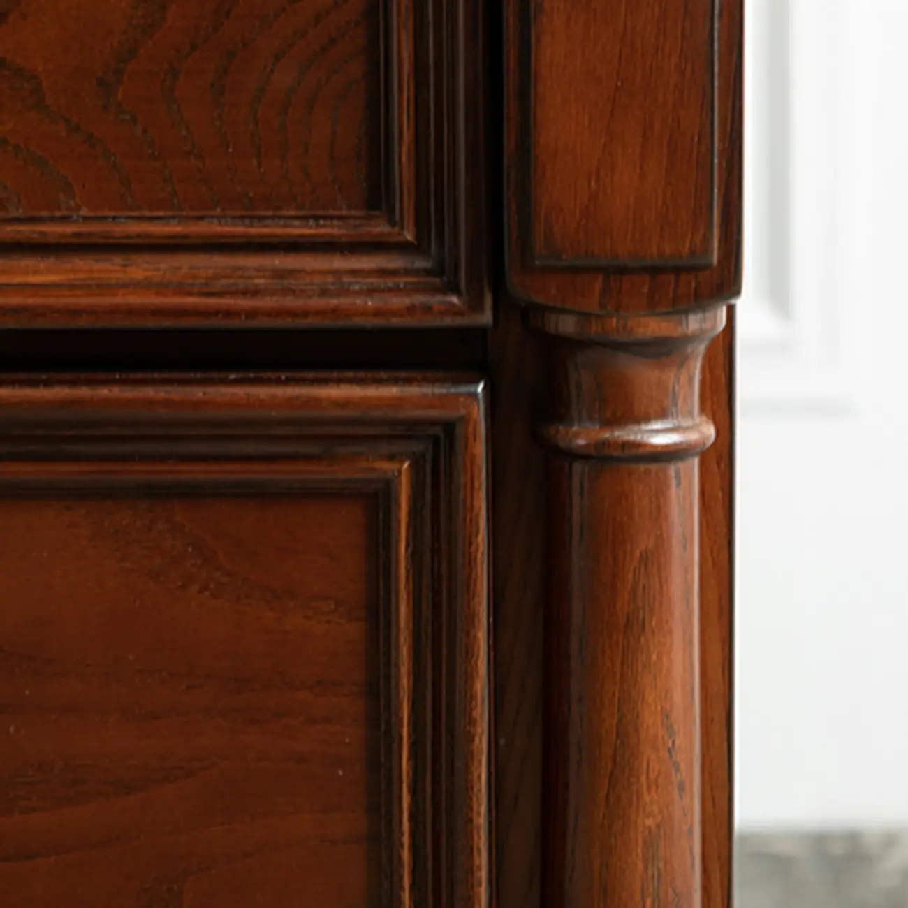 Traditional Ash Wood Nut-Brown 3-Drawer Bedroom Nightstand Image - 11 | homeyfad