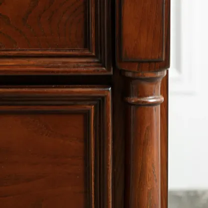 Traditional Ash Wood Nut-Brown 3-Drawer Bedroom Nightstand Image - 11