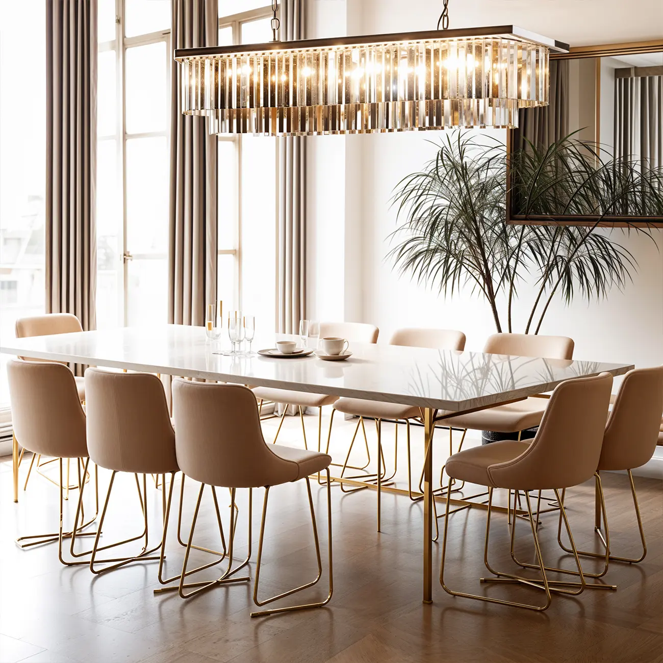 Modern Crystal Amber Linear Island Pendant Light for Kitchen Image - 2 | homeyfad