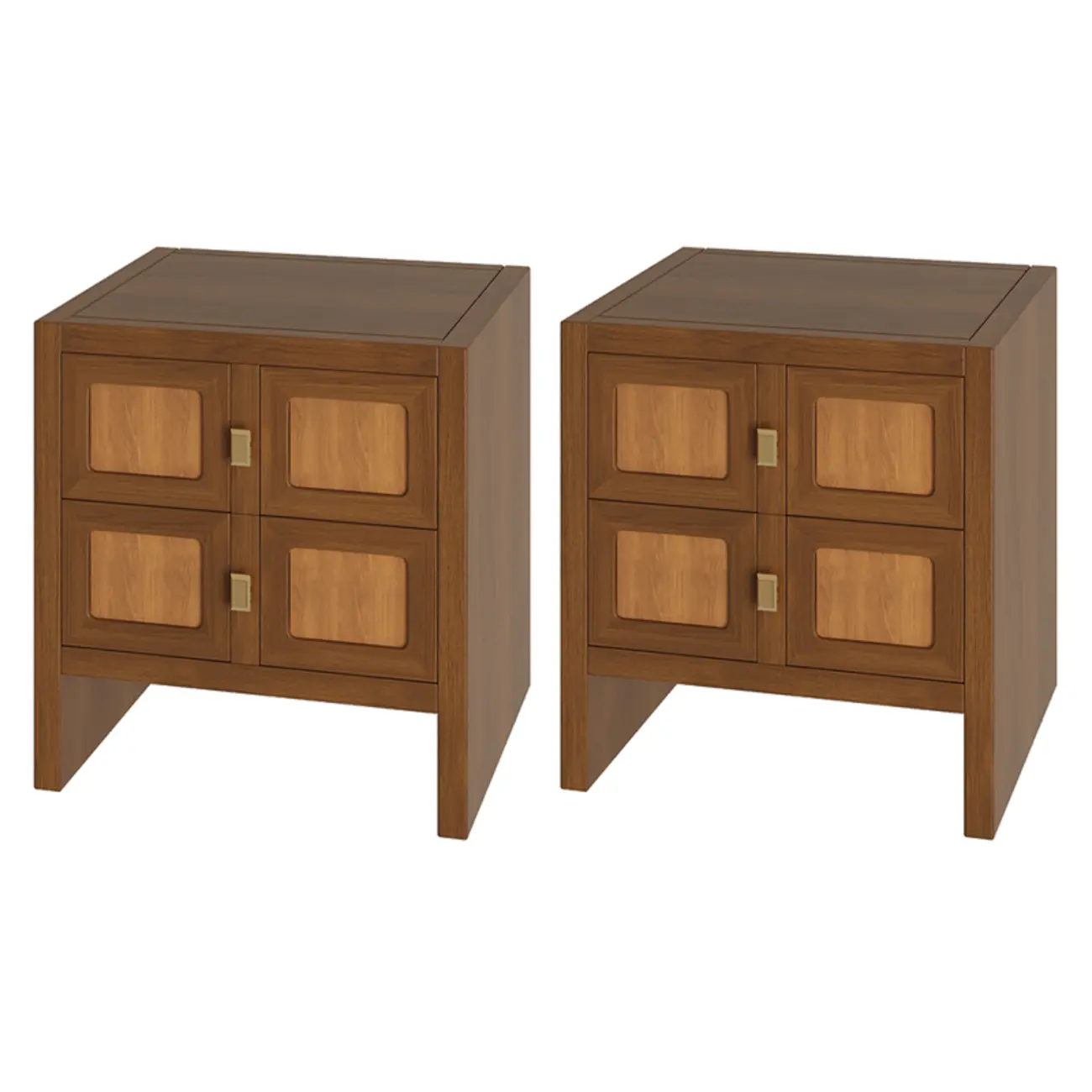 Vintage Solid Wood Artistic Floral 2-Drawer Nightstand Image - 7 | homeyfad