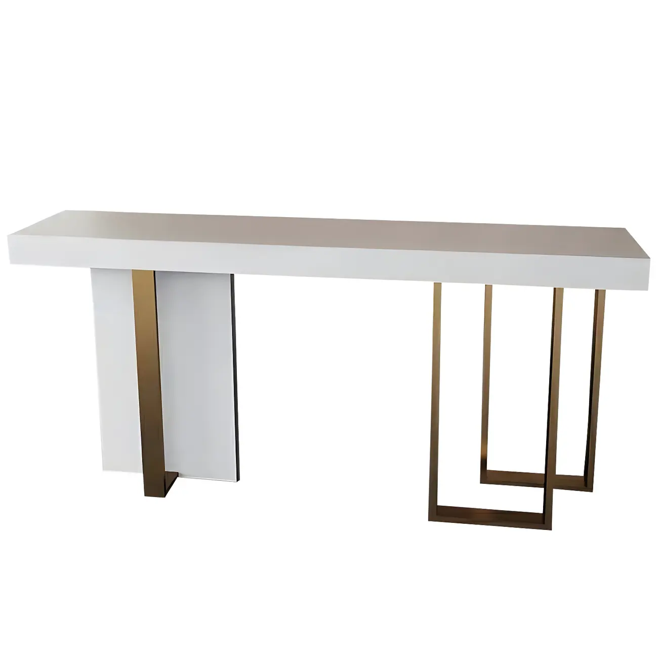 Glam White Faux Marble Gold Legs Bar Tables Image - 5 | homeyfad