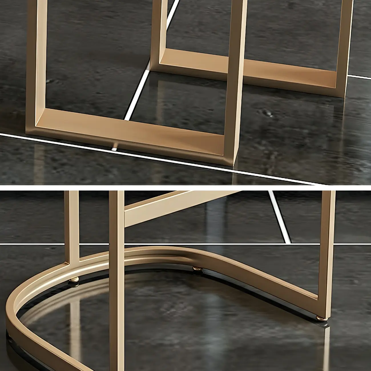 Glam White Faux Marble Gold Legs Bar Tables Image - 7 | homeyfad