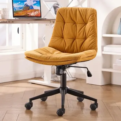 Modern Beige Leathaire Adjustable Swivel Office Chair Image - 7