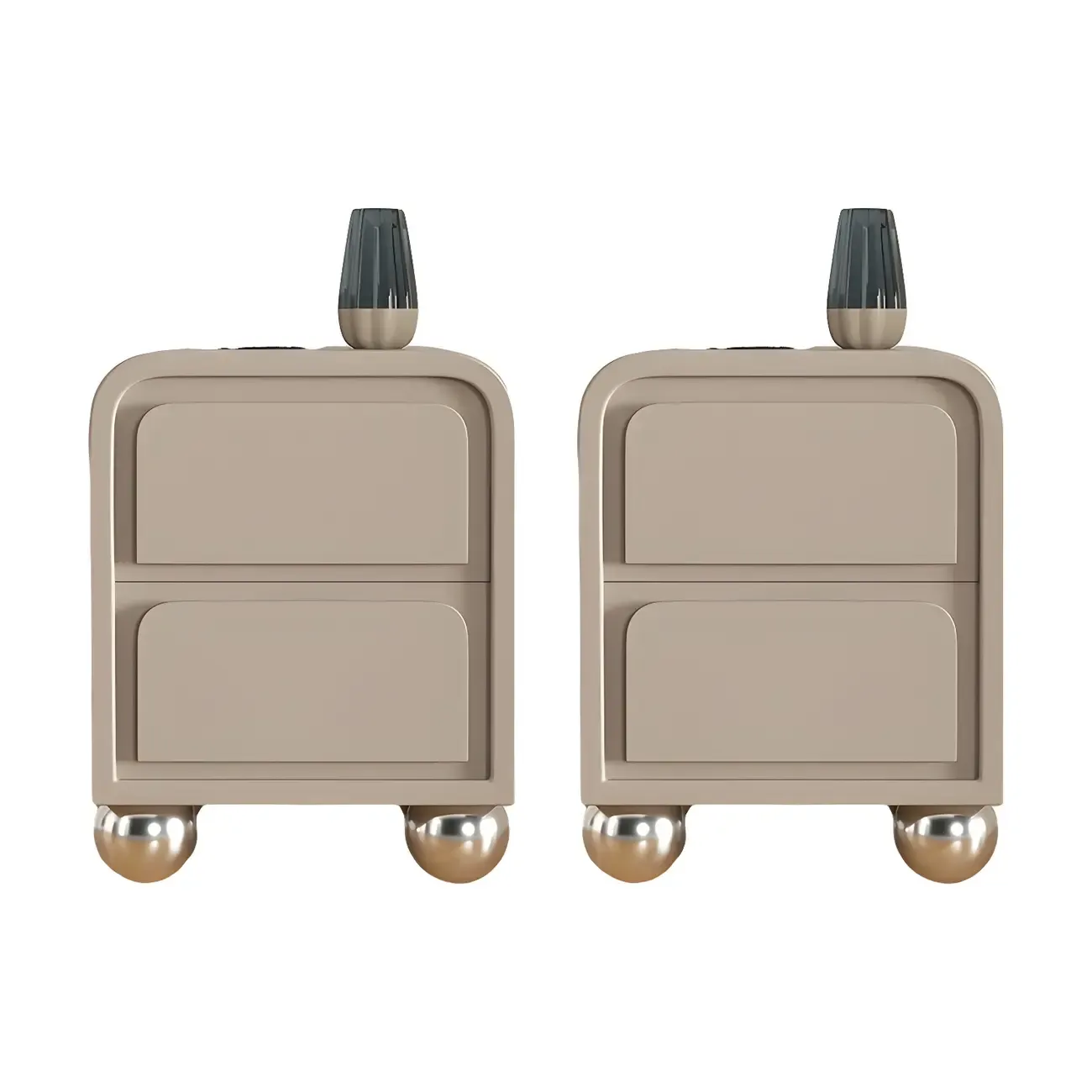 Minimalist Narrow Faux Leather 2-drawer Nightstand With Legs | HomeyFad