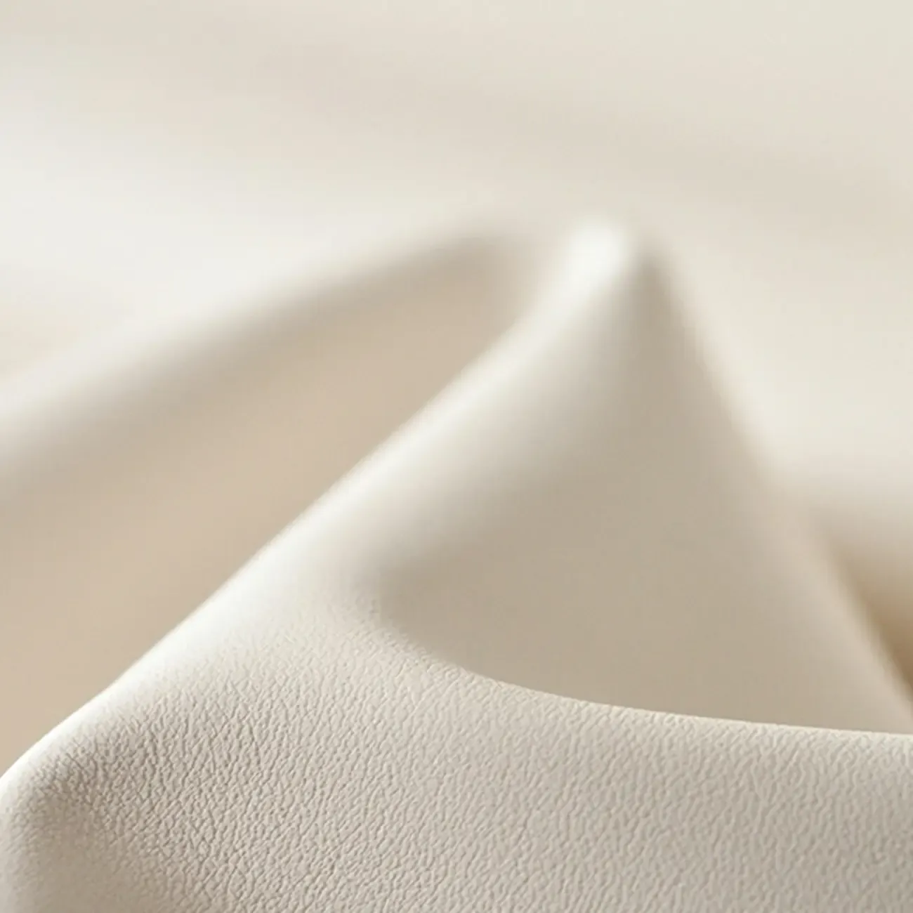 Narrow Off-White Faux Leather 2 Drawers Nightstand Image - 10