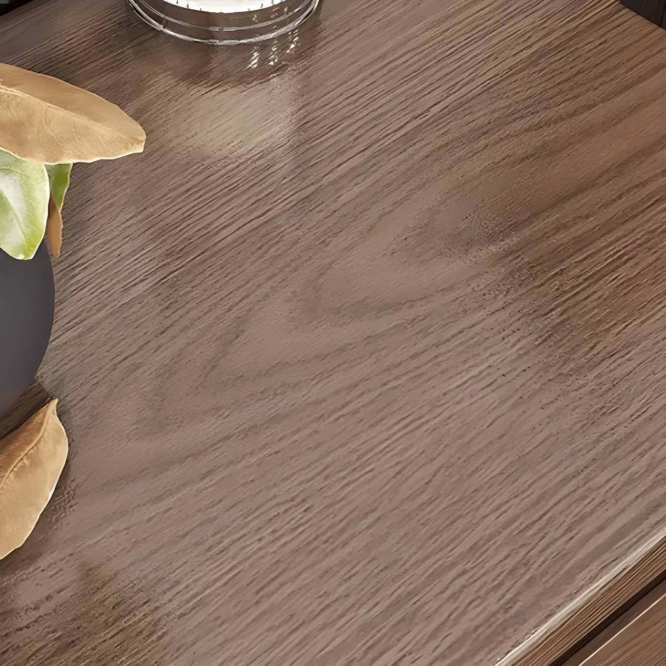 Small Modern Brown Rubberwood Shelf & Drawer Nightstand Image - 10 | homeyfad