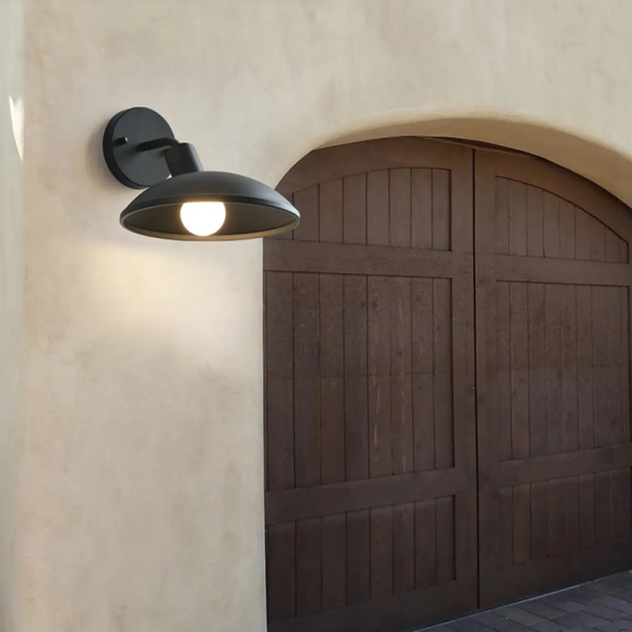 Mini Modern Metal Black Dome LED Outdoor Wall Light | homeyfad