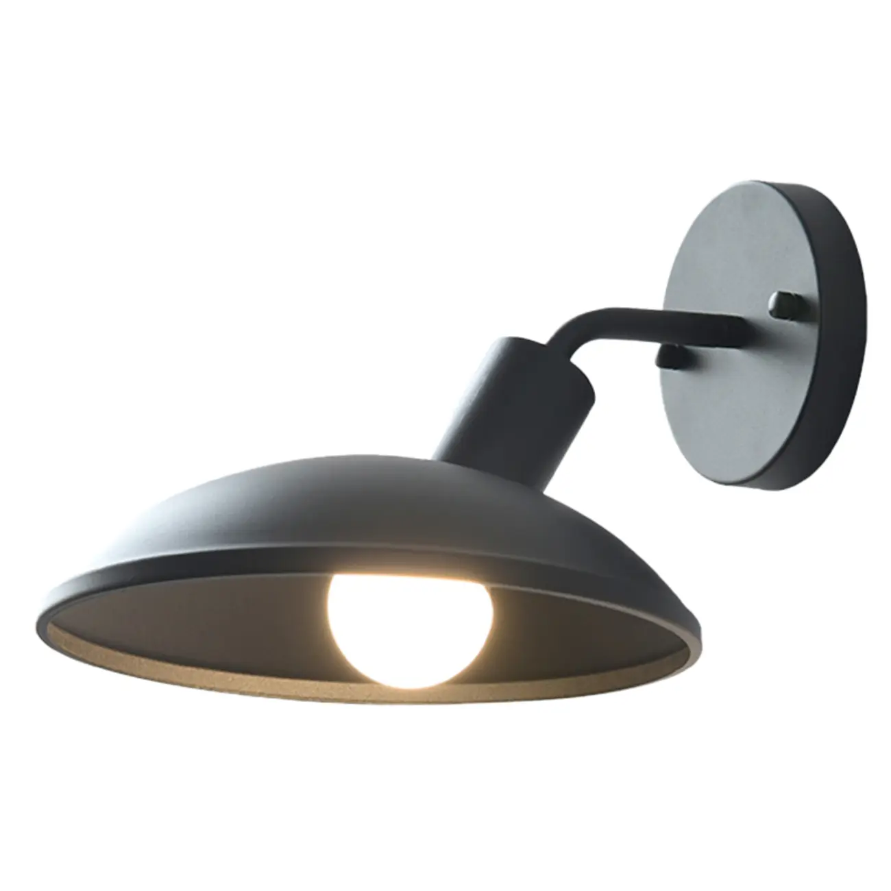 Mini Modern Metal Black Dome LED Outdoor Wall Light | homeyfad