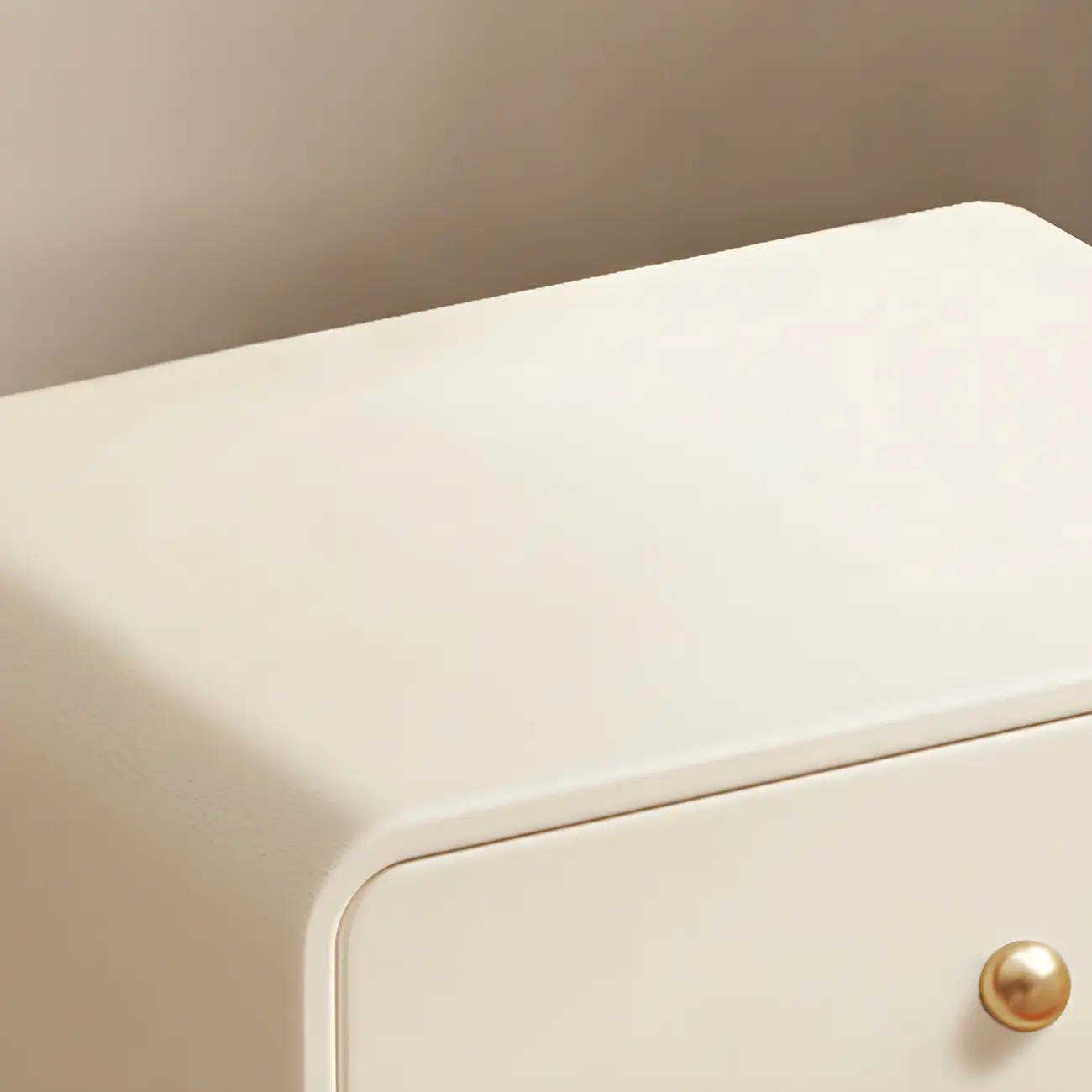 Modern White Faux Leather Rounded 2-Drawer Nightstand Image - 16 | homeyfad