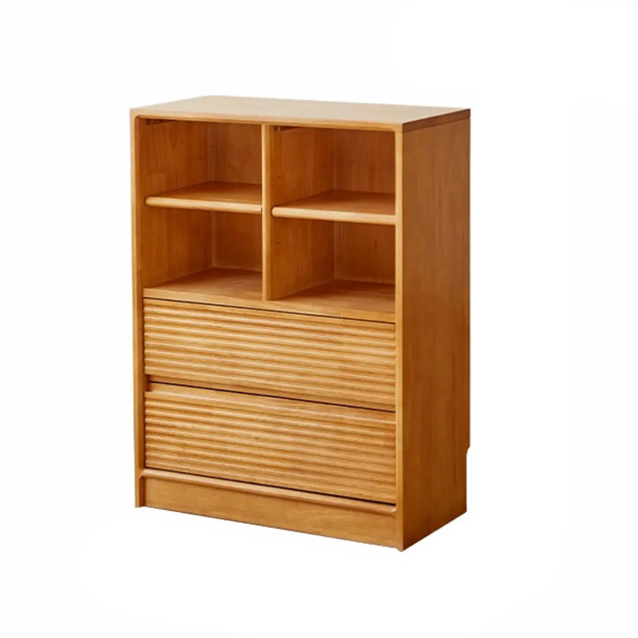 Scandinavian Light Wood 2-Shelf Bookcase with Drawers Image - 4 | homeyfad