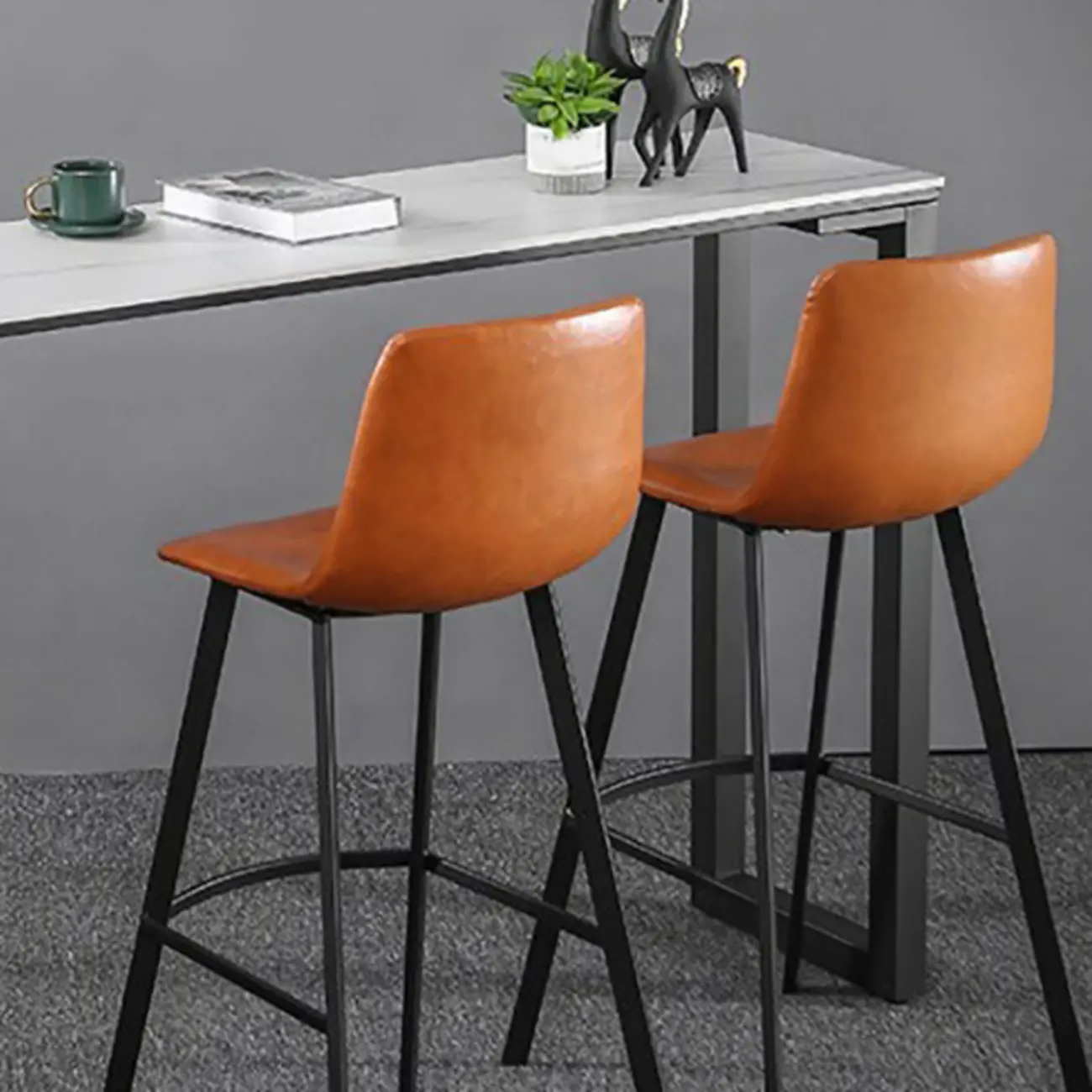 Modern Stone Metal Wine Storage Bar Tables with Cup Holder Image - 11 | homeyfad