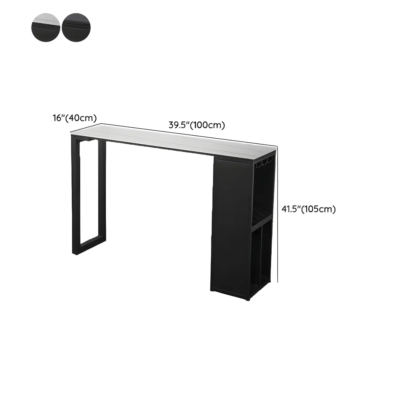 Modern Stone Metal Wine Storage Bar Tables with Cup Holder #size | homeyfad