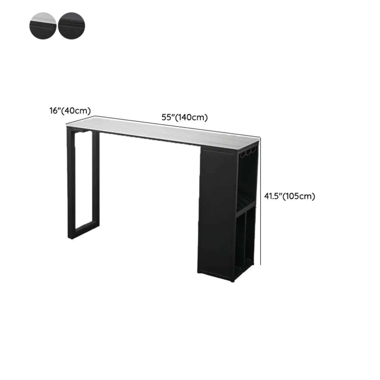 Modern Stone Metal Wine Storage Bar Tables with Cup Holder Image - 14 | homeyfad