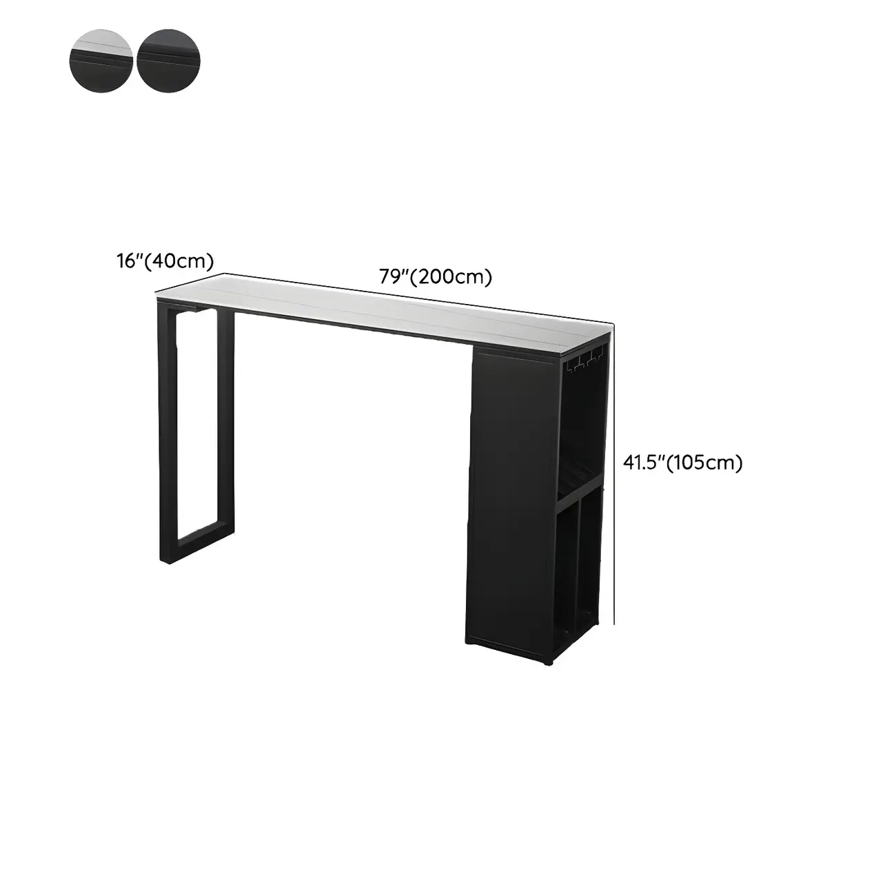 Modern Stone Metal Wine Storage Bar Tables with Cup Holder Image - 17 | homeyfad