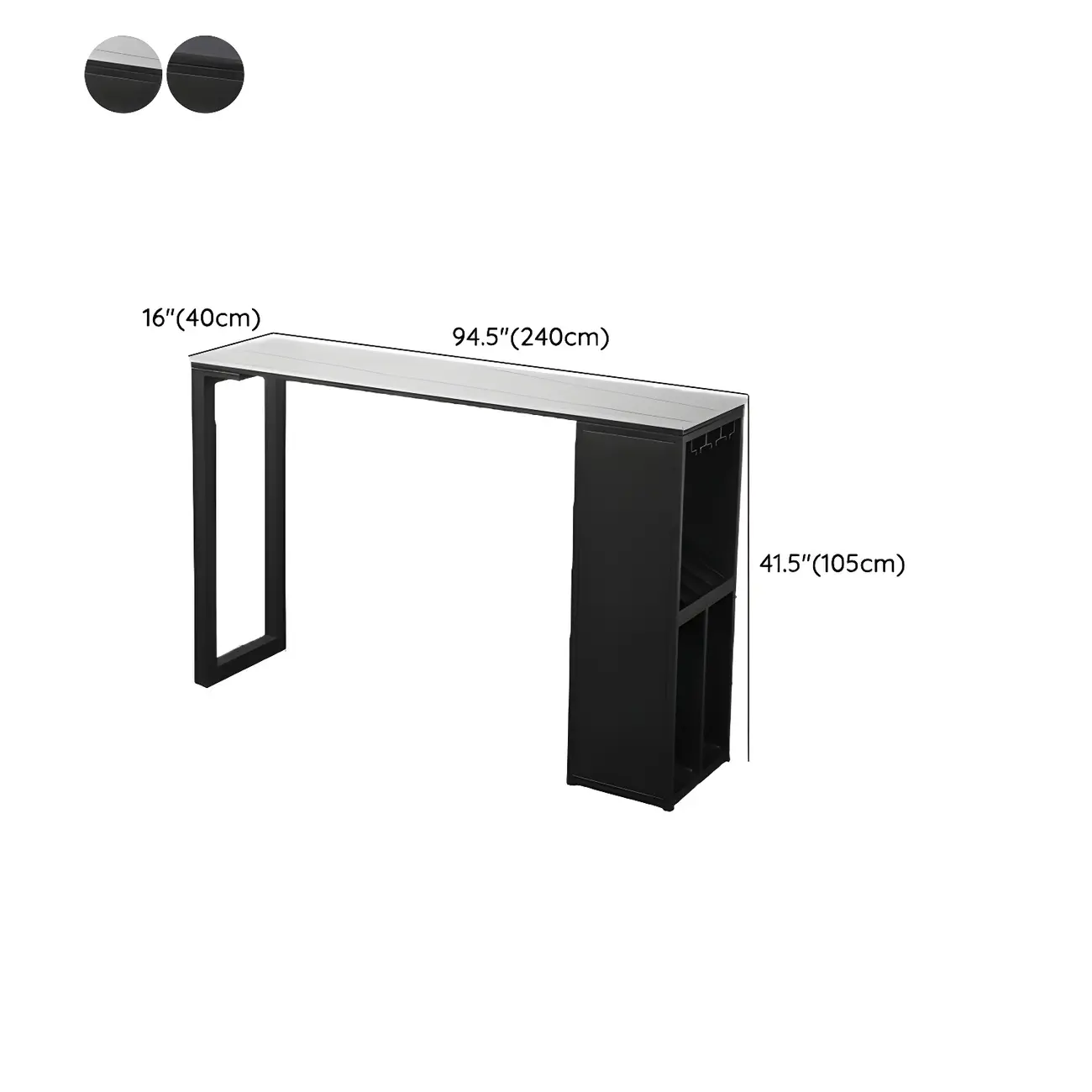 Modern Stone Metal Wine Storage Bar Tables with Cup Holder Image - 19 | homeyfad