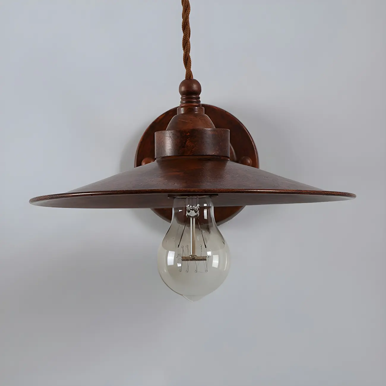 Industrial Rust Metal LED Wall Sconce for Living Space Decor | homeyfad