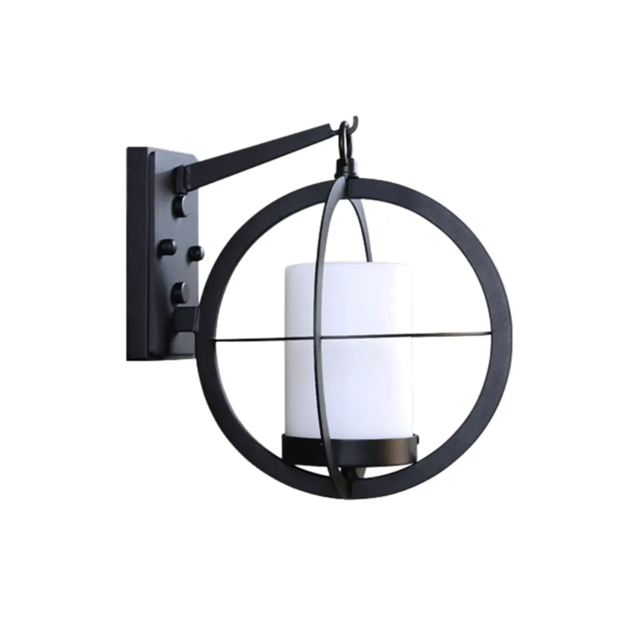 Industrial Modern LED Wall Light with Glass Shade Outdoors Image - 6