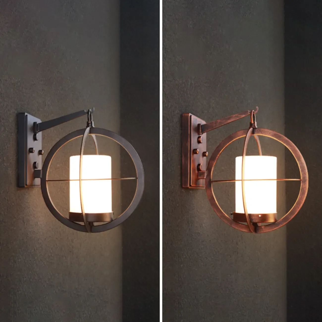 Industrial Modern LED Wall Light with Glass Shade Outdoors Image - 8