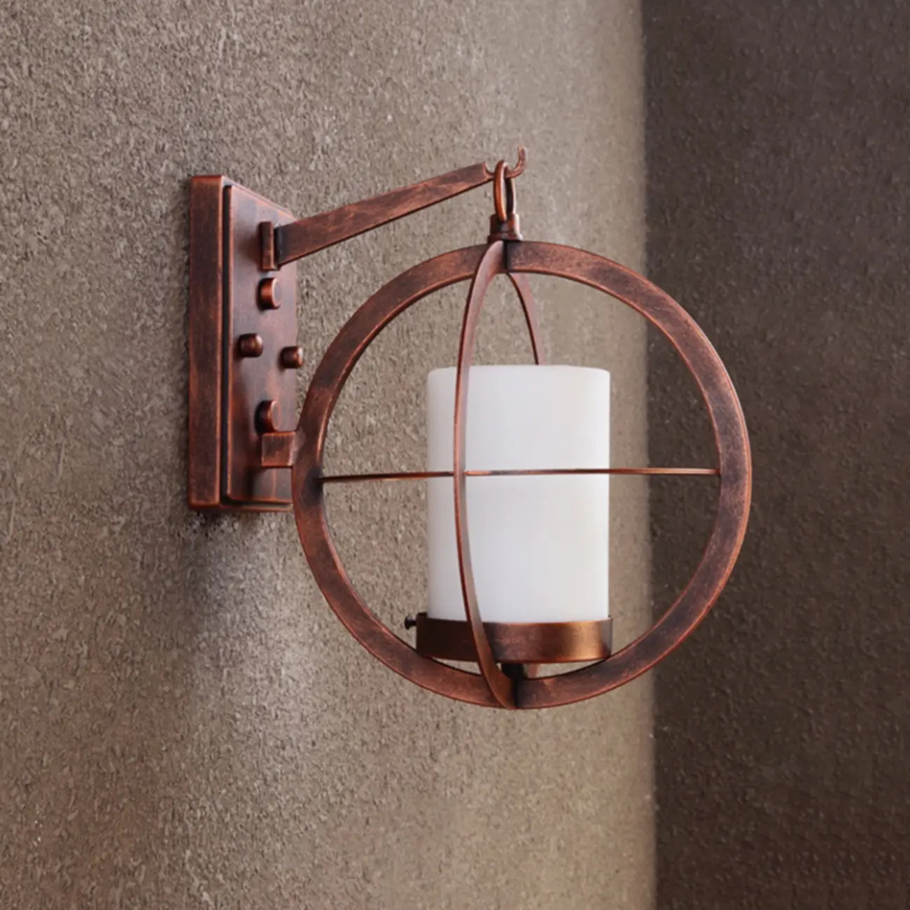 Industrial Modern LED Wall Light with Glass Shade Outdoors Image - 10 | homeyfad