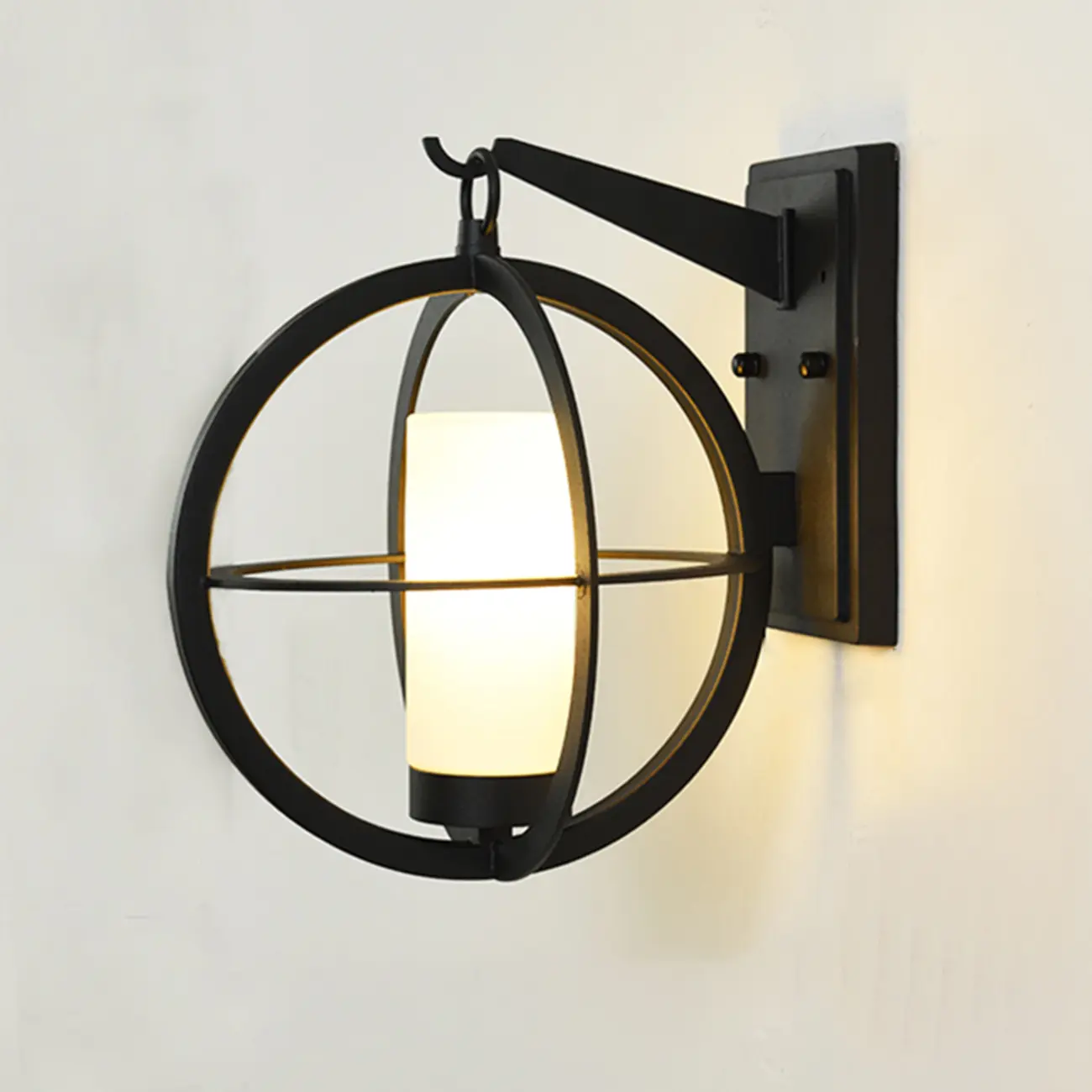 Industrial Modern LED Wall Light with Glass Shade Outdoors Image - 11 | homeyfad