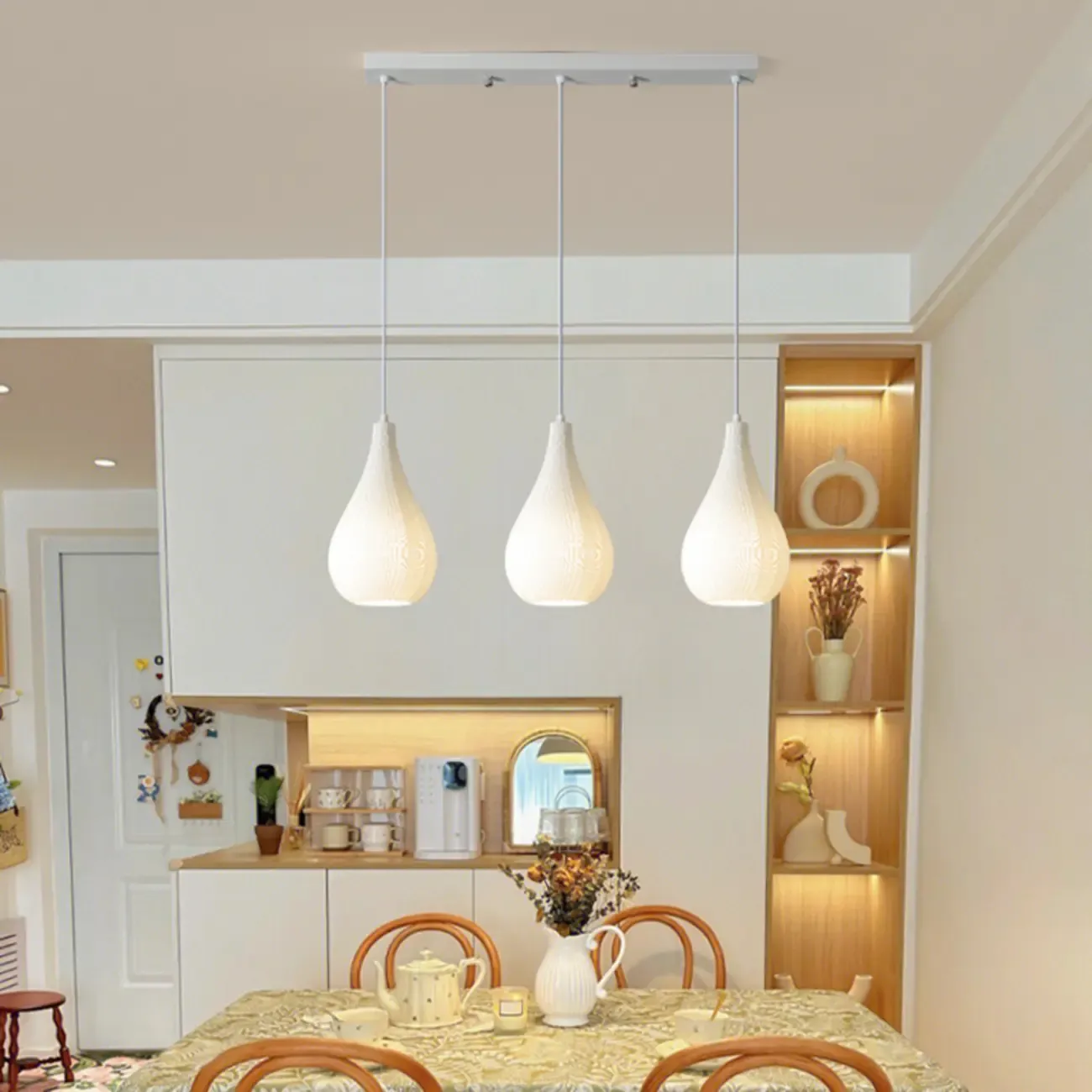 Modern Resin Geometric Pendant Light for Kitchen Image - 1