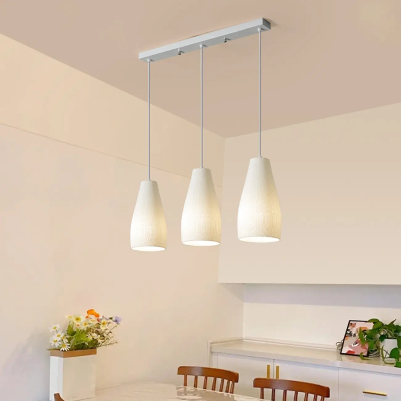 Modern Resin Geometric Pendant Light for Kitchen Image - 3 | homeyfad