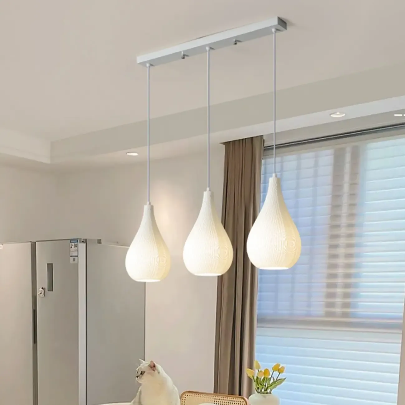 Modern Resin Geometric Pendant Light for Kitchen Image - 12