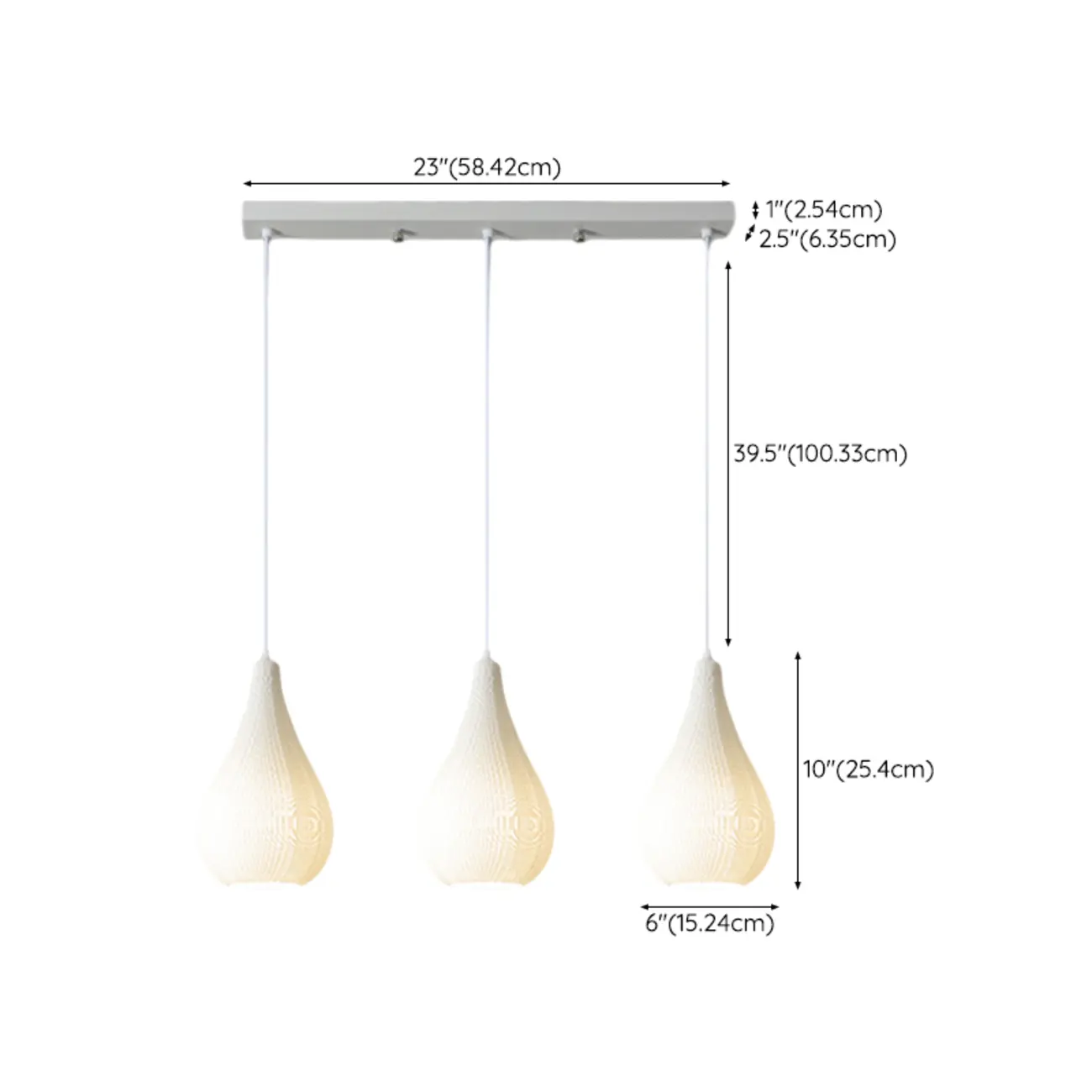 Modern Resin Geometric Pendant Light for Kitchen #size