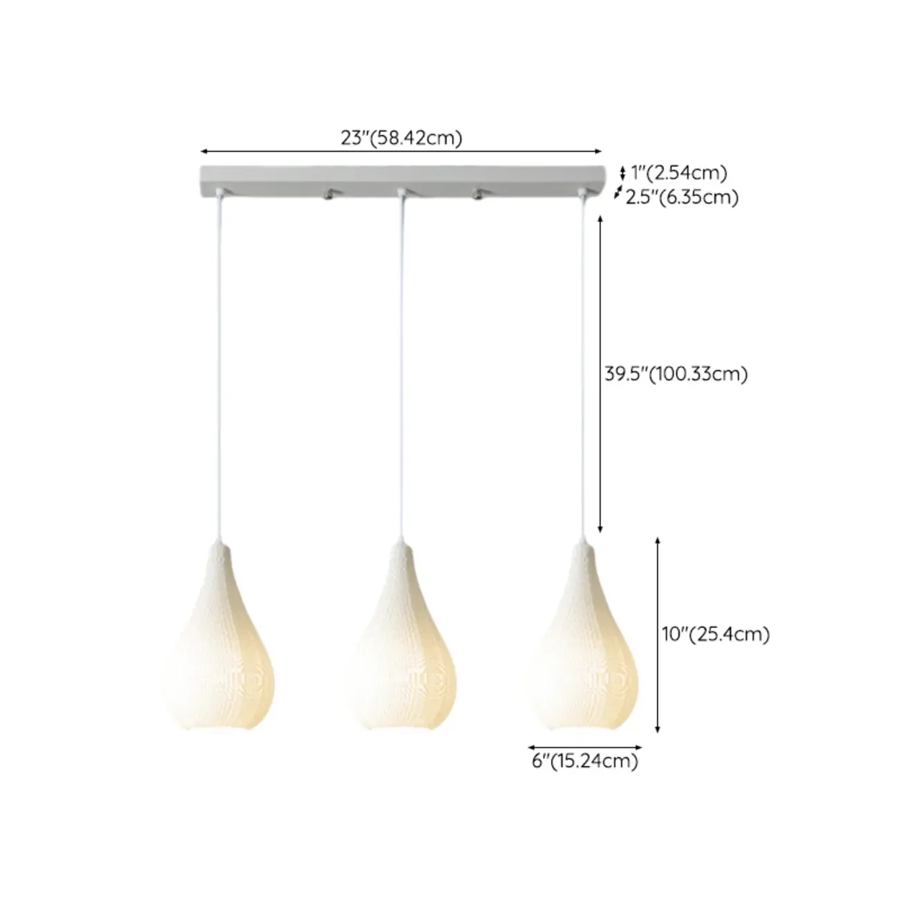 Modern Resin Geometric Pendant Light for Kitchen #size