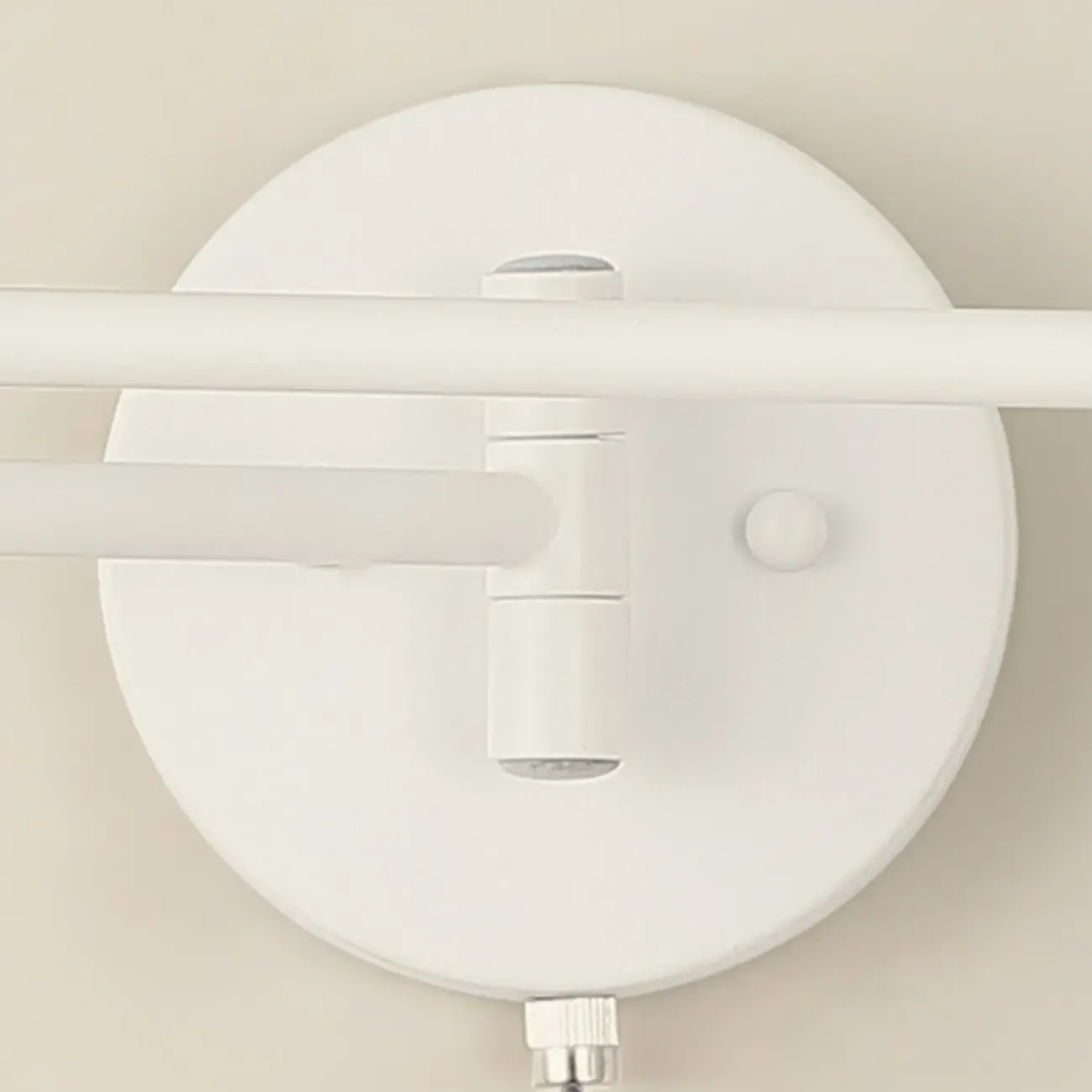 White and Black Metal Swing Arm Wall Light with Cylindrical Shade Image - 7