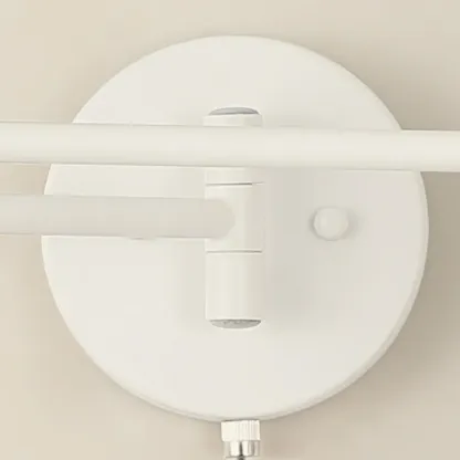 White and Black Metal Swing Arm Wall Light with Cylindrical Shade Image - 7