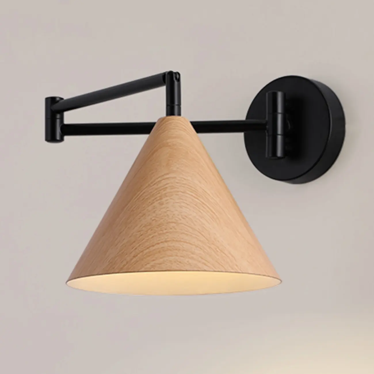 Modern Minimalist Wooden Cone LED Wall Light for Living Room Image - 14 | homeyfad