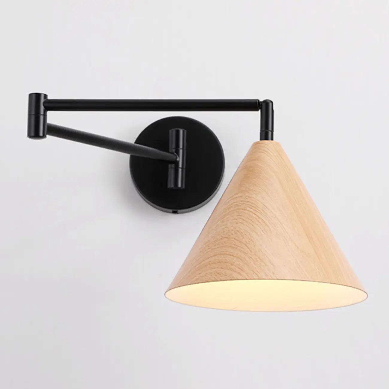 Modern Minimalist Wooden Cone LED Wall Light for Living Room Image - 15 | homeyfad