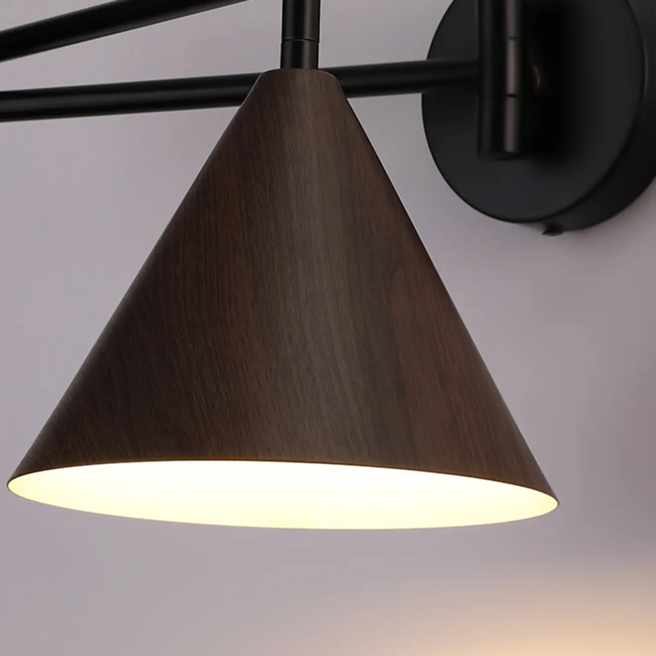 Modern Minimalist Wooden Cone LED Wall Light for Living Room Image - 19 | homeyfad